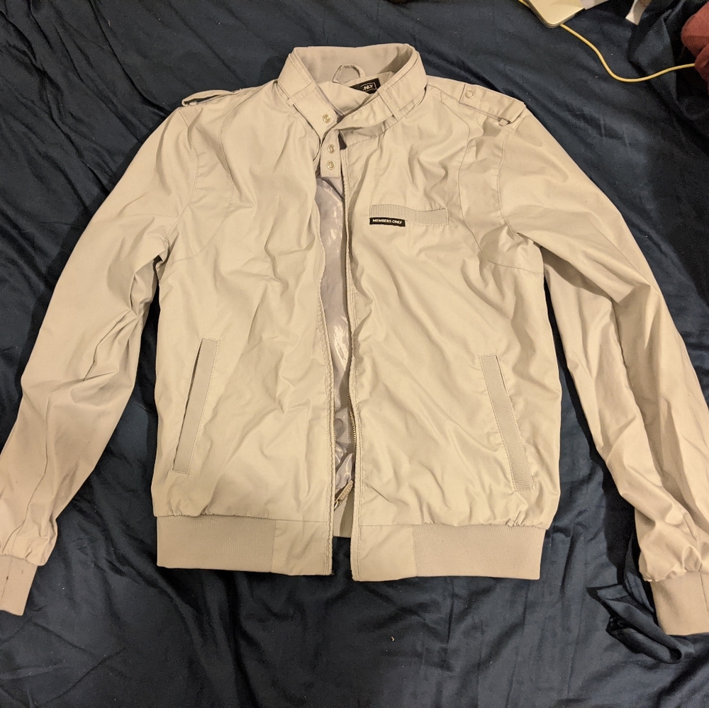 Members Only Grey Racer Jacket Size Medium